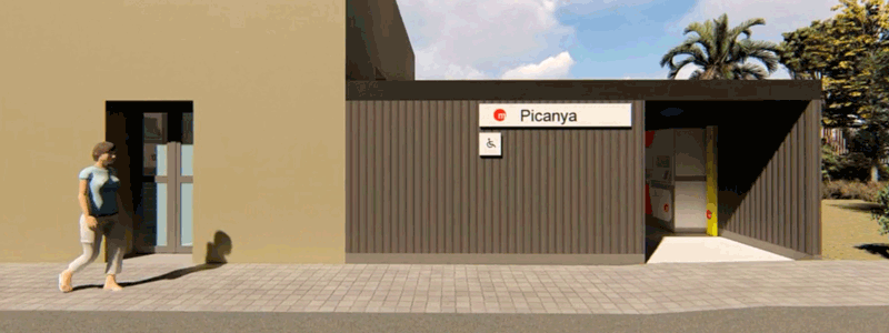 Simulación del cerramiento de la estación de Picanya