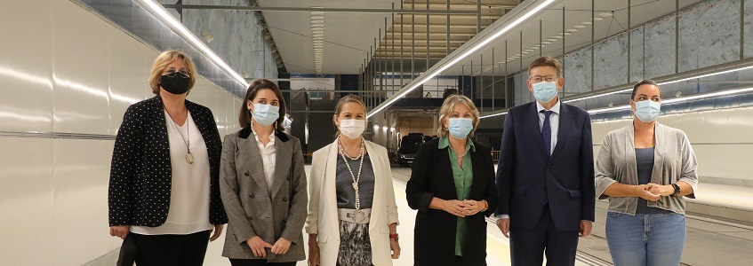 Ximo Puig visited the works on Metrovalencia Line 10 with the European Commissioner for Cohesion and Reforms